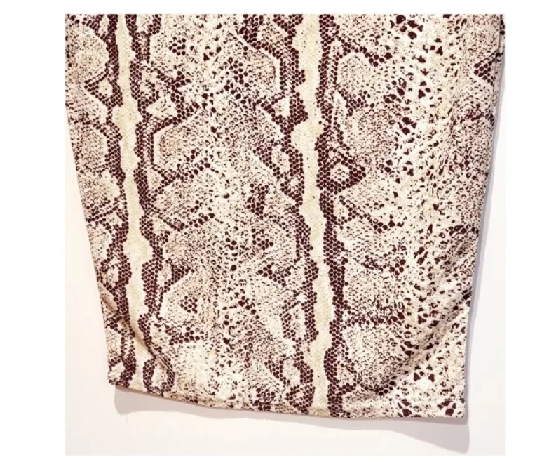 Boohoo Snake Print Midi Skirt 12 High Waist Pencil Smart Office Chic – photo 5