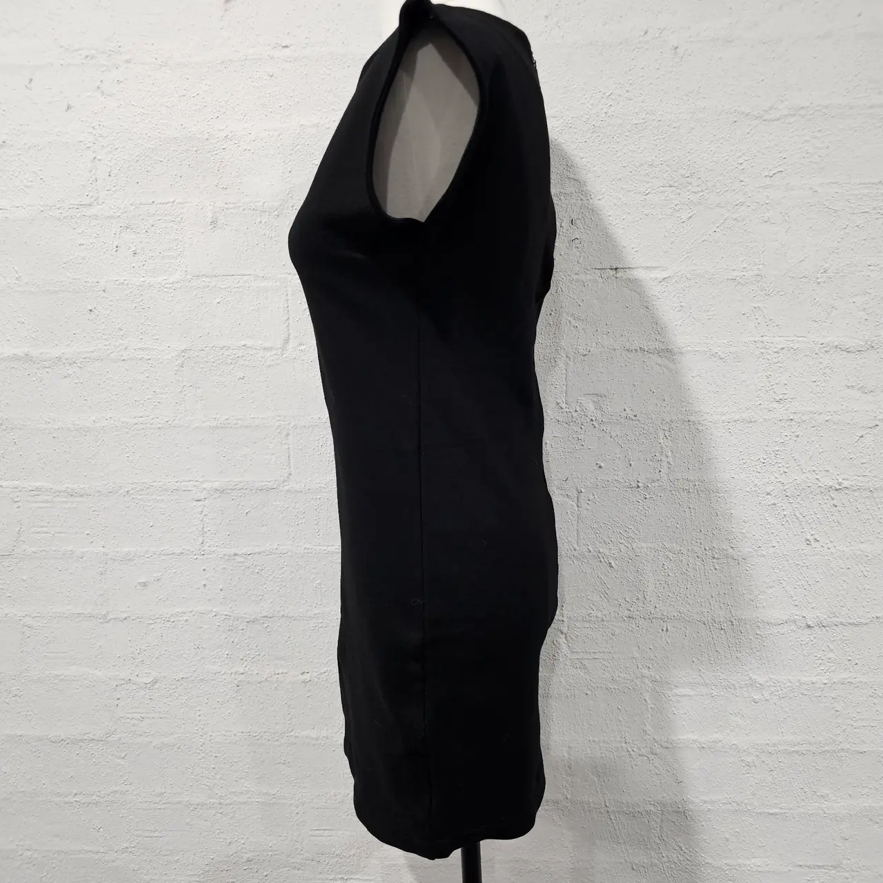 ZARA BASIC Cap Sleeve Bodycon Dress Size S Mini Boat Neck Cocktail LBD – photo 2
