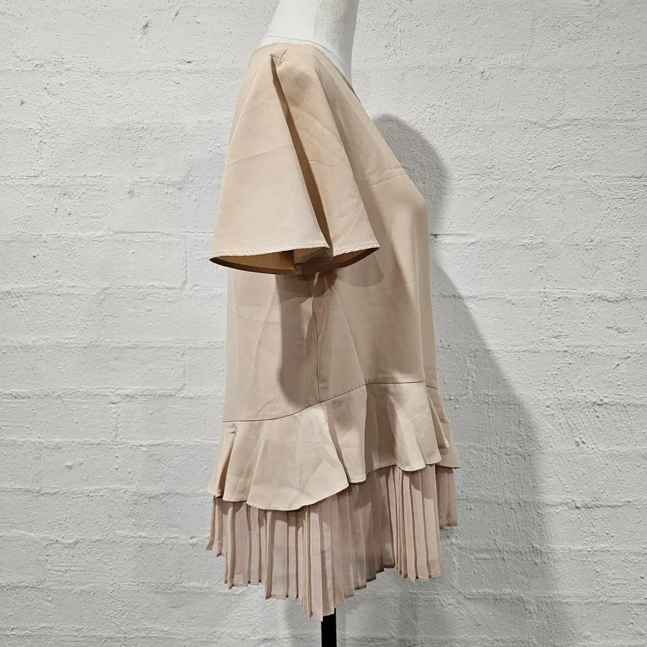 Zara flutter sleeve blouse size S pleated smart corporate – photo 5