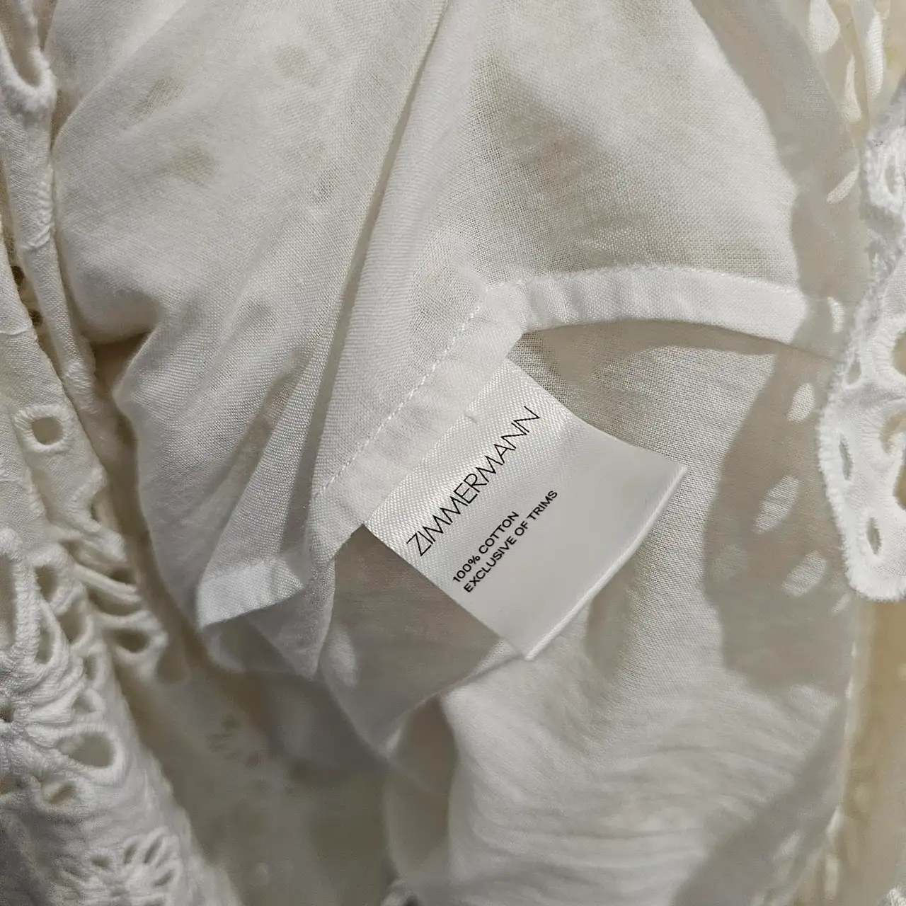Zimmermann eyelet ruffle tiered midi dress size 1 bridal shower kitchen tea – photo 5