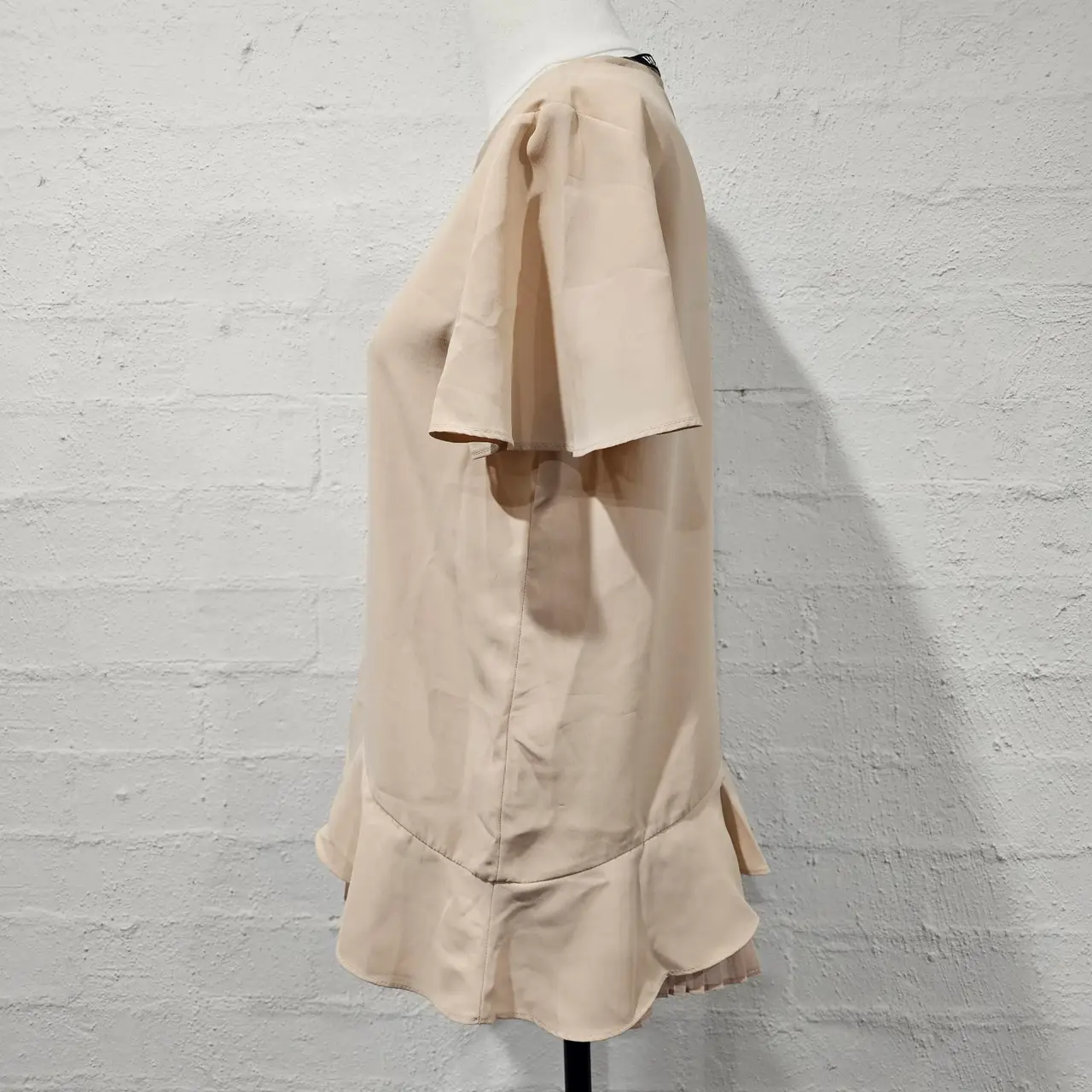 Zara flutter sleeve blouse size S pleated smart corporate – photo 3