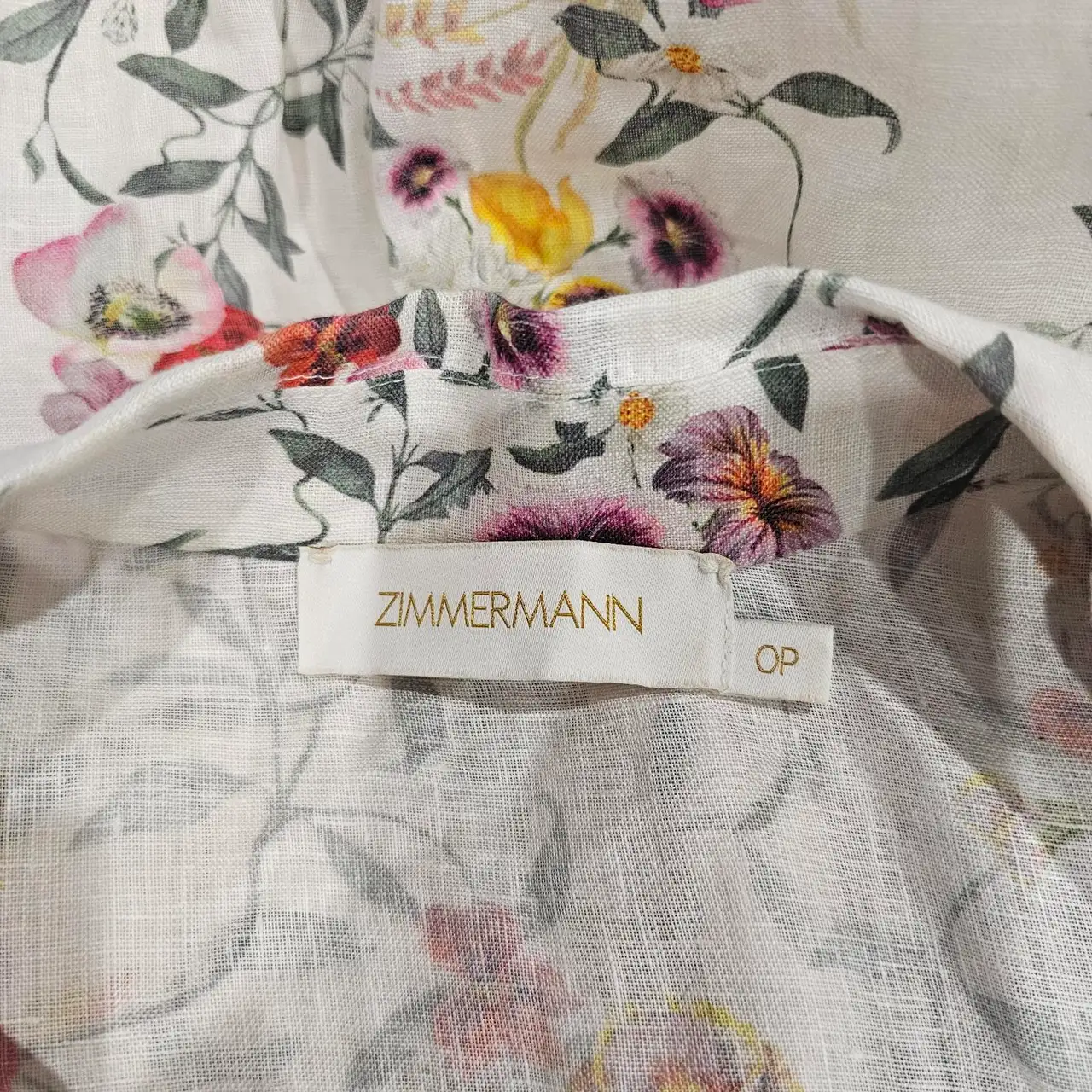 Zimmermann linen wrap midi dress size 0P floral holiday resort vacation – photo 8