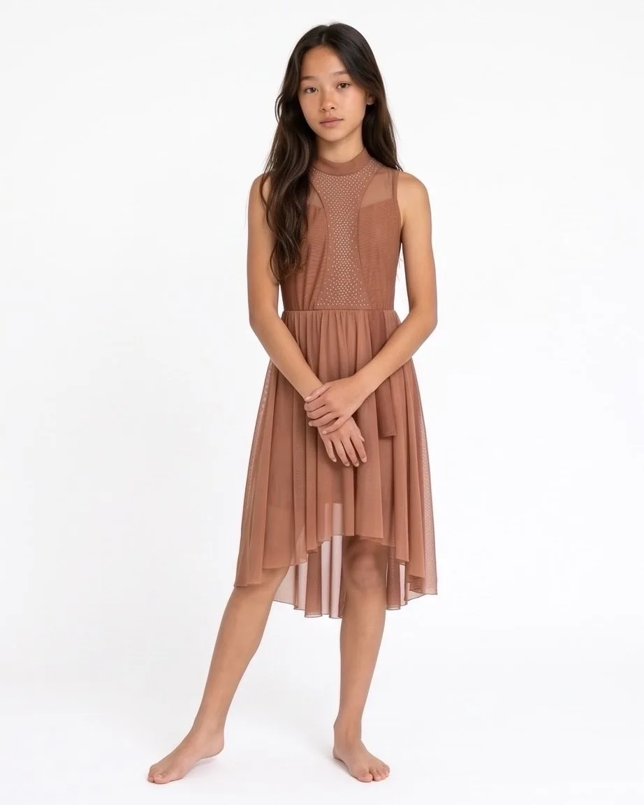 NEW Girls Mocha Lyrical/Contemporary Dance Costume, Size 10, 2 available – photo 6