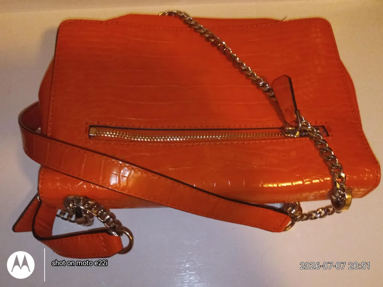 Guess  orange  croc  Handbag — photo 6