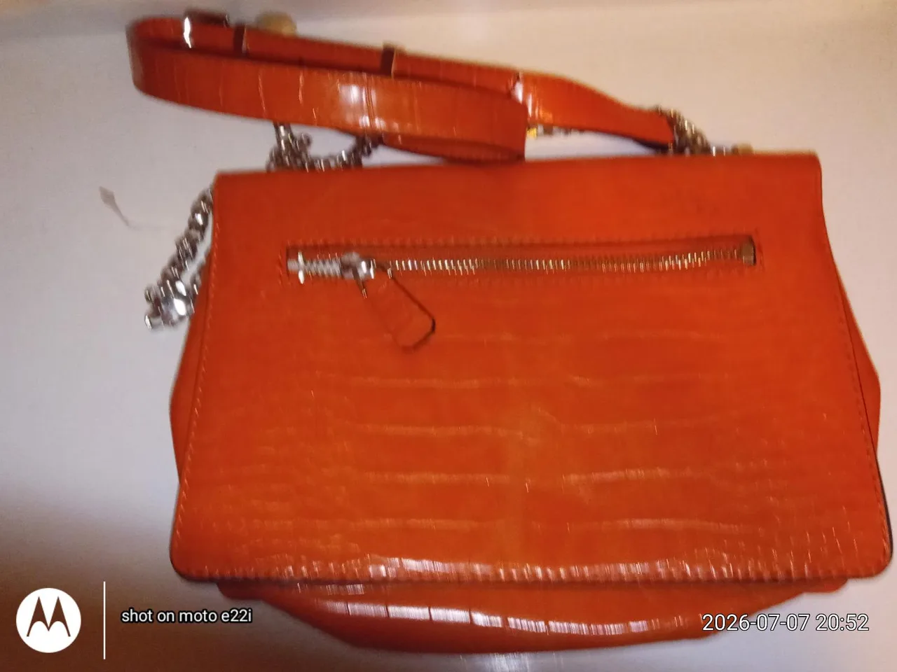 Guess  orange  croc  Handbag — photo 7
