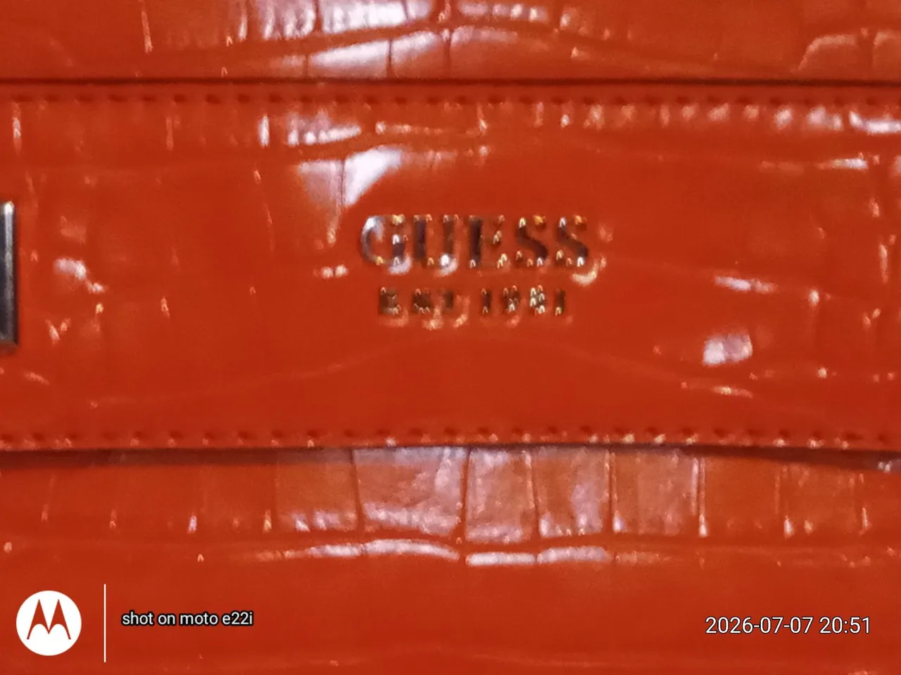 Guess  orange  croc  Handbag — photo 2