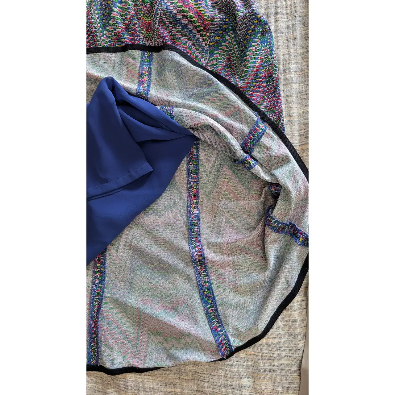 Vintage metallic shimmer zigzag midi skirt – photo 7