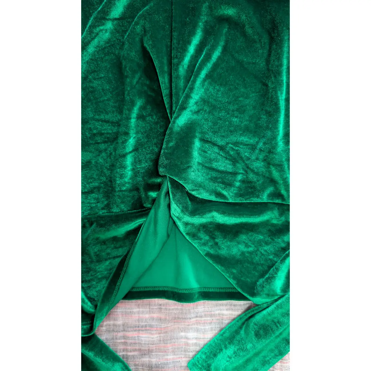 Green velvet mock turtleneck crop top size 10 – photo 5