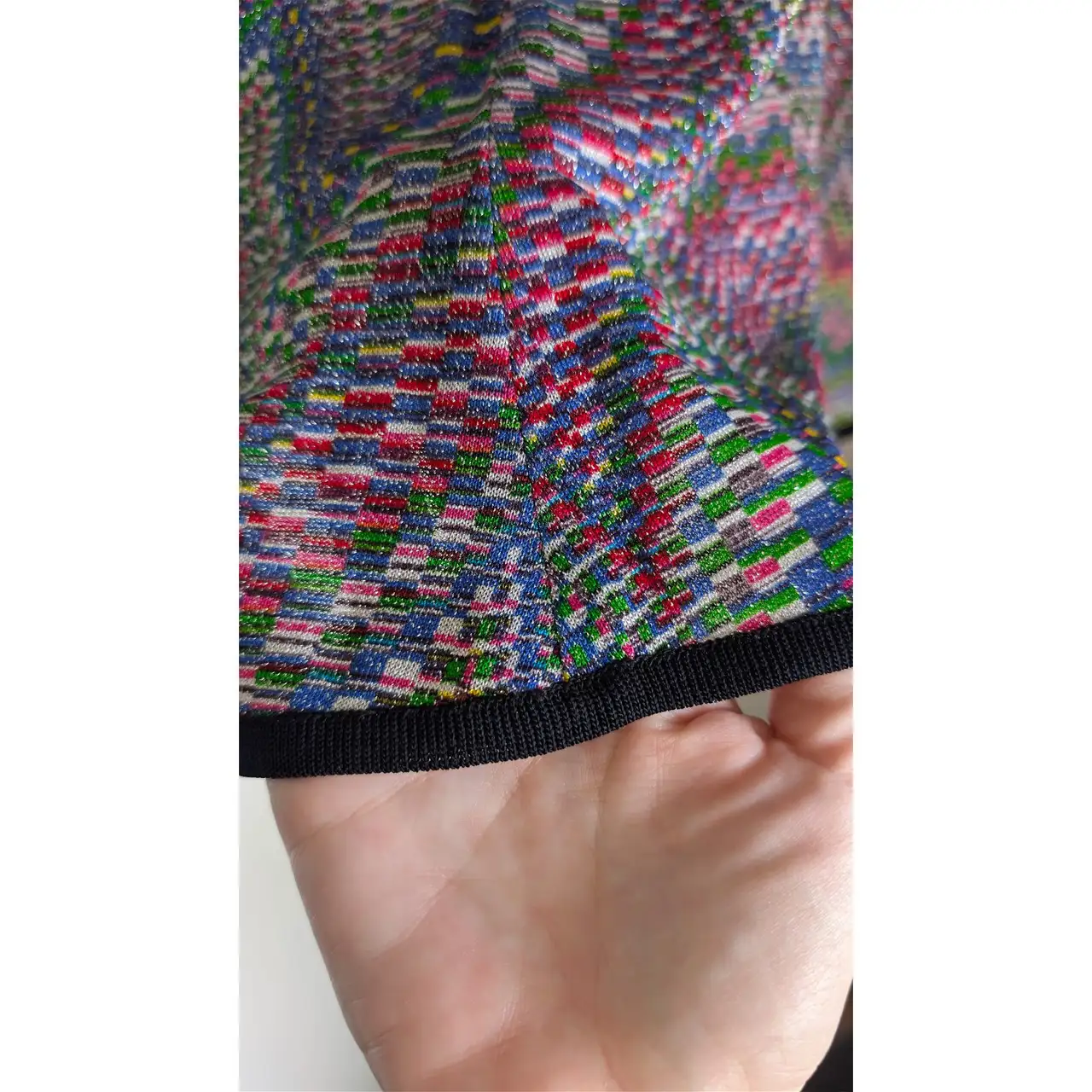 Vintage metallic shimmer zigzag midi skirt – photo 4