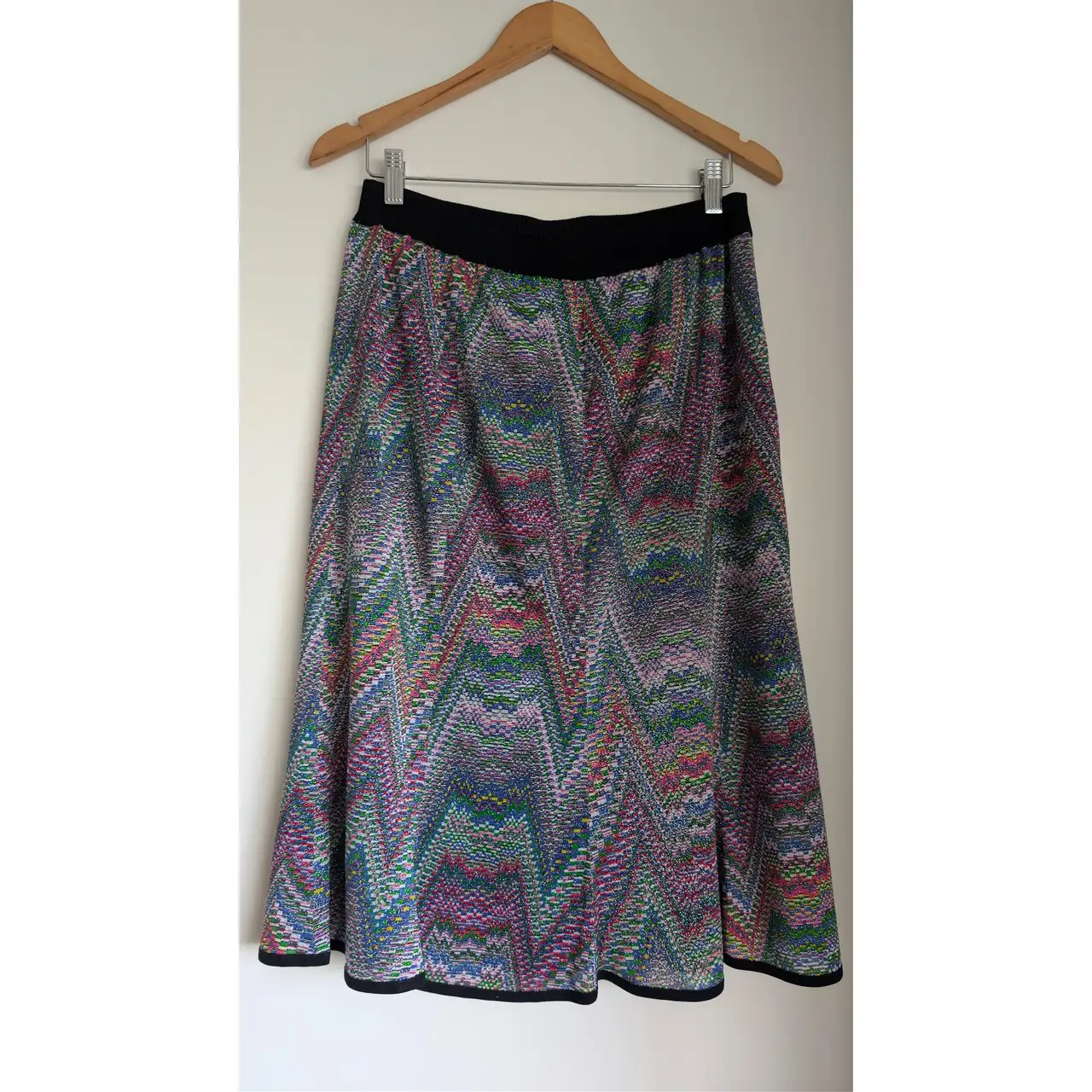 Vintage metallic shimmer zigzag midi skirt – photo 2