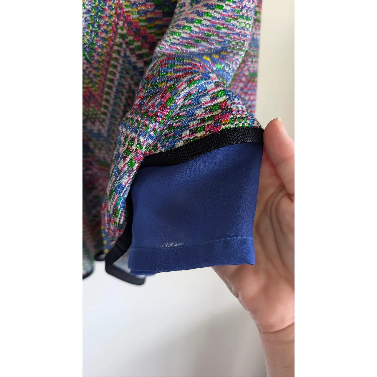 Vintage metallic shimmer zigzag midi skirt – photo 5