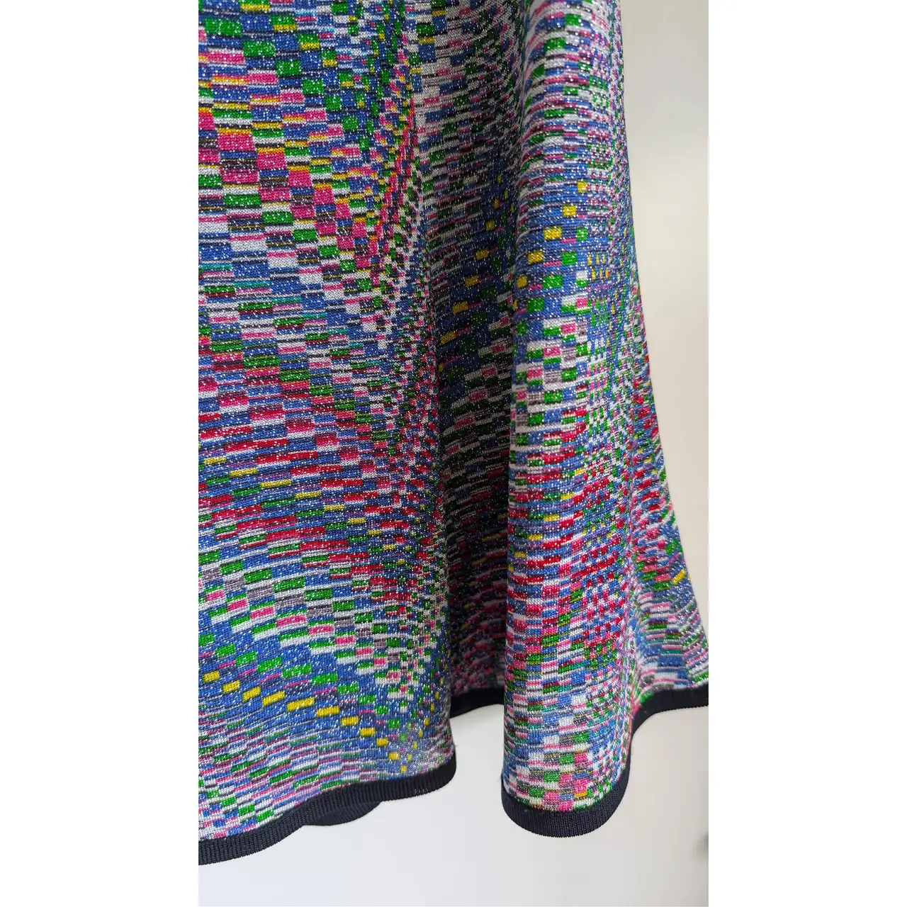 Vintage metallic shimmer zigzag midi skirt – photo 3