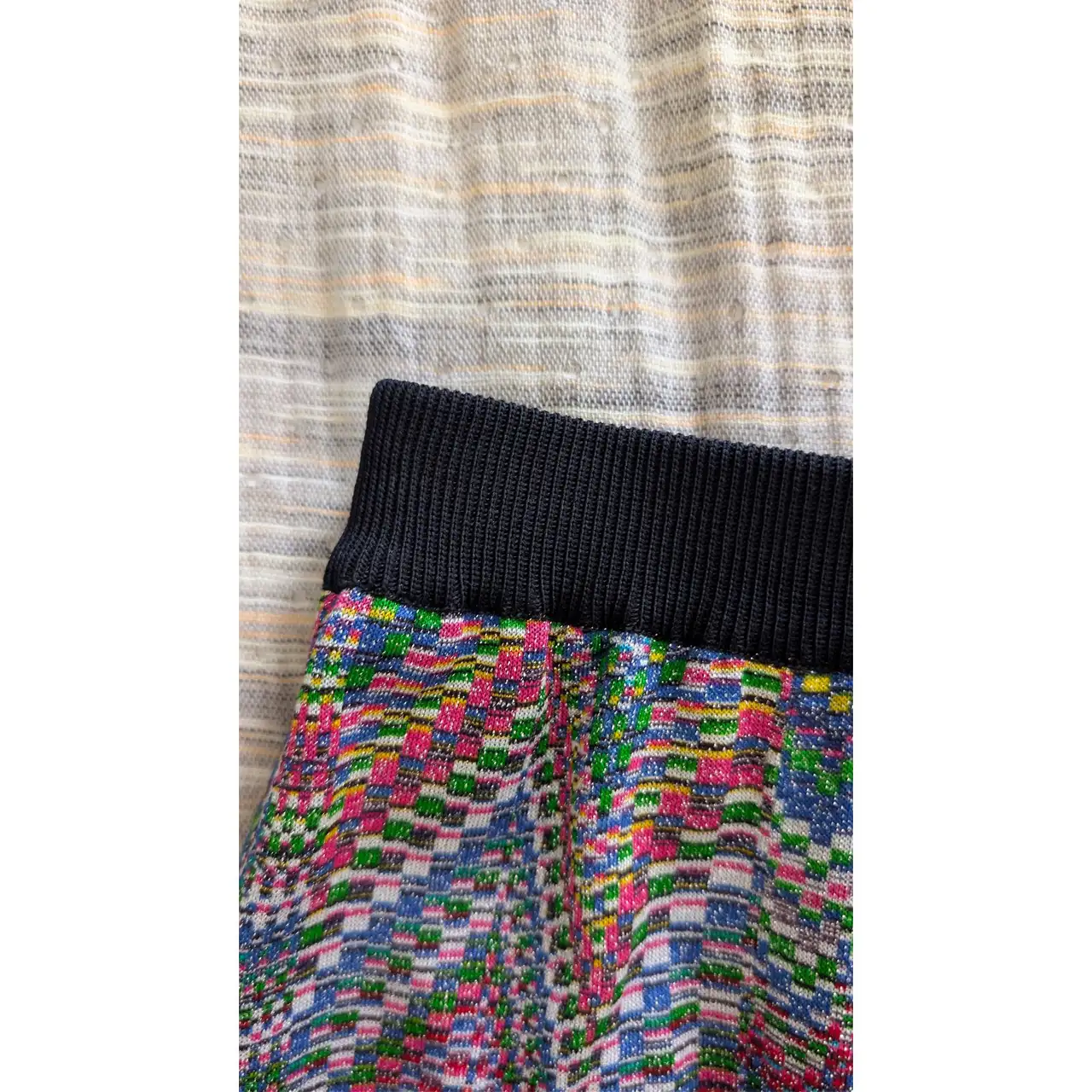Vintage metallic shimmer zigzag midi skirt – photo 8