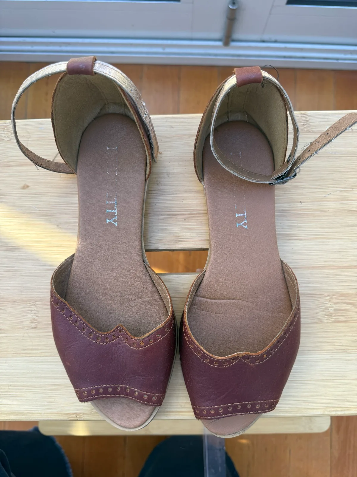 Blu Betty Leather Peep-Toe Sandals (South Africa) — photo 2