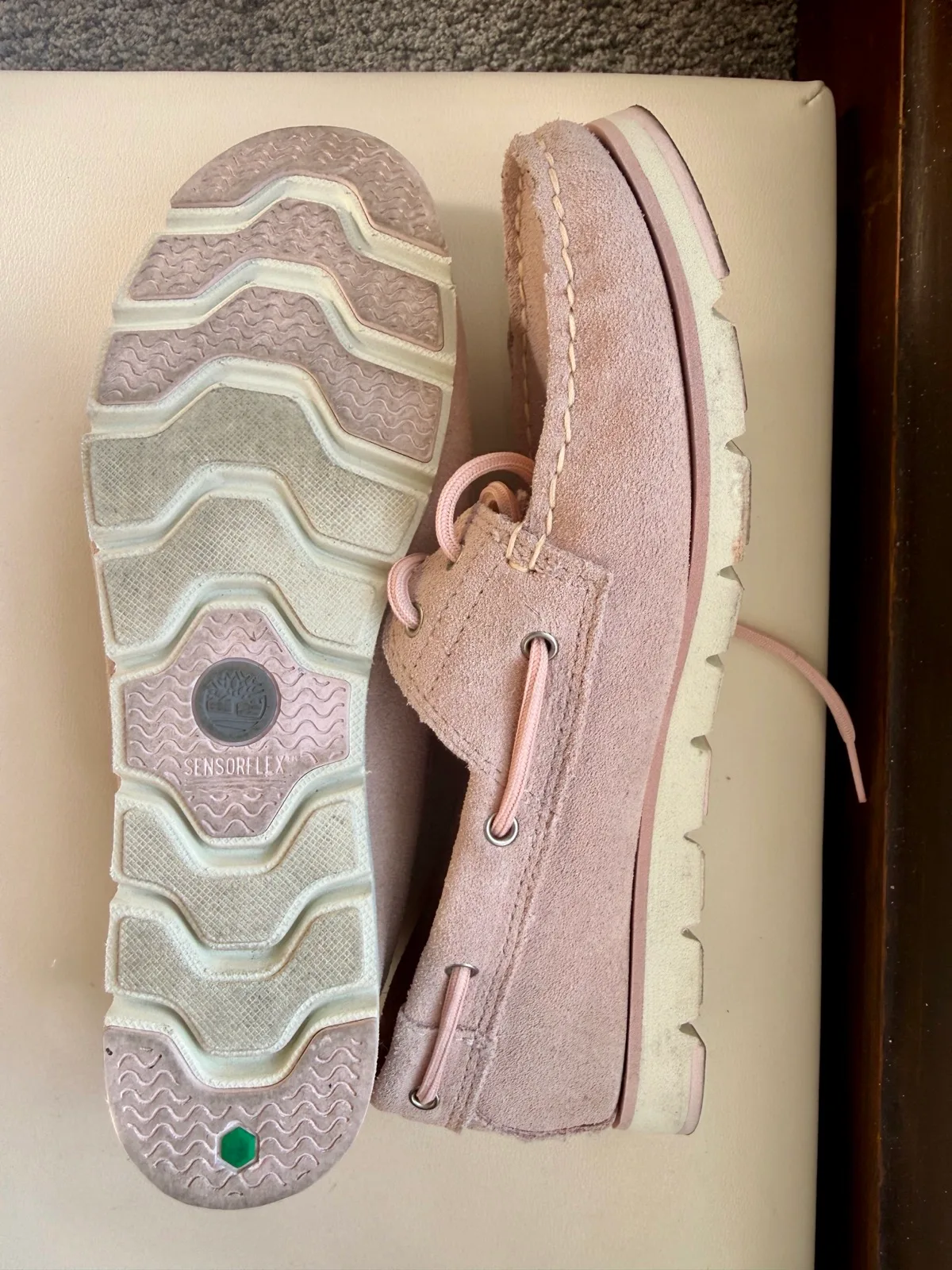 Timberland Dusty Pink- suede boat shoes — photo 3