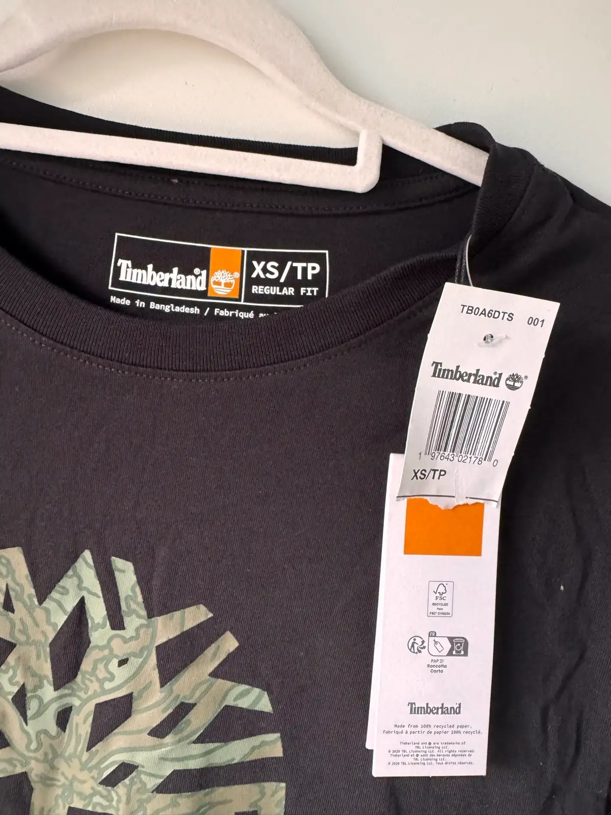 Timberland black camo logo t-shirt XS brand new with tags – photo 4