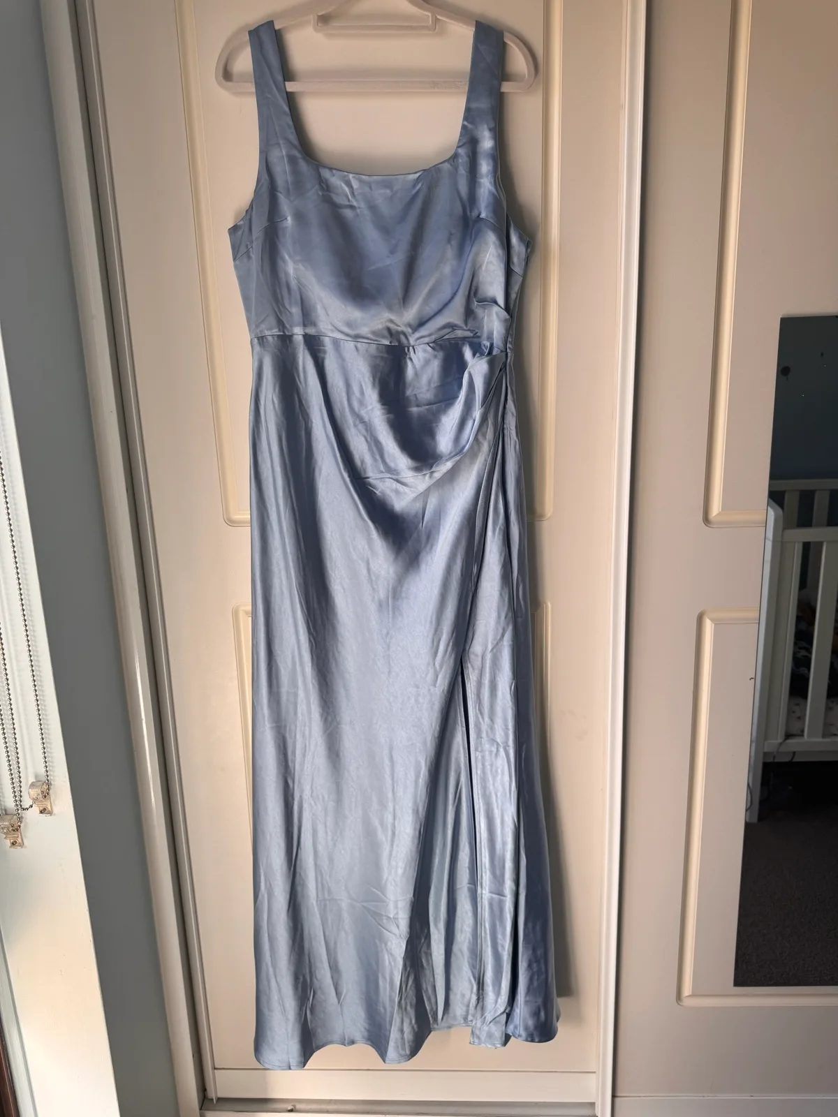 Billy J Alaria blue satin maxi dress size 14 BNWT – photo 4