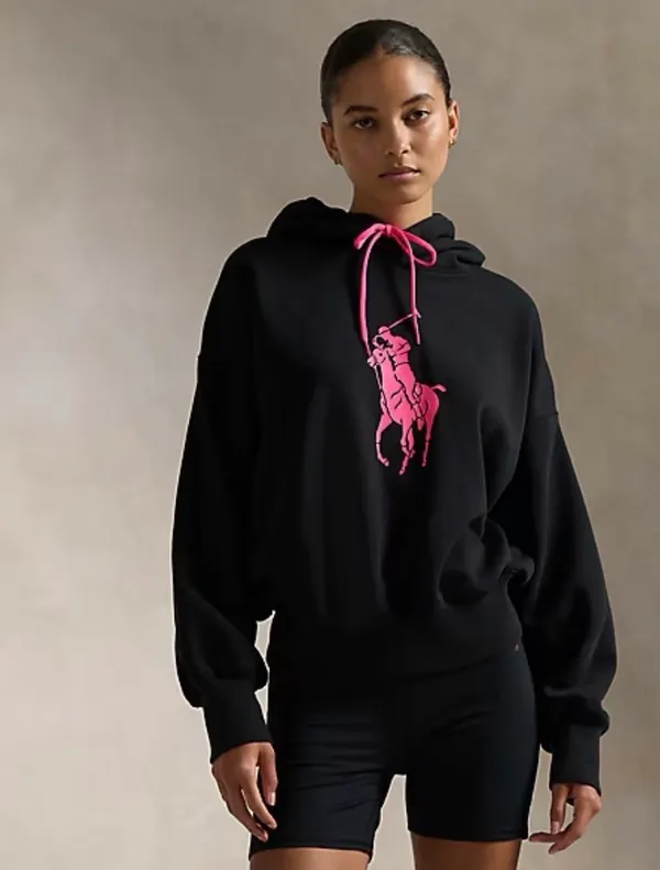 Polo Ralph Lauren Pink Pony Fleece Hoodie Black Pink XXS BNWT RRP $259