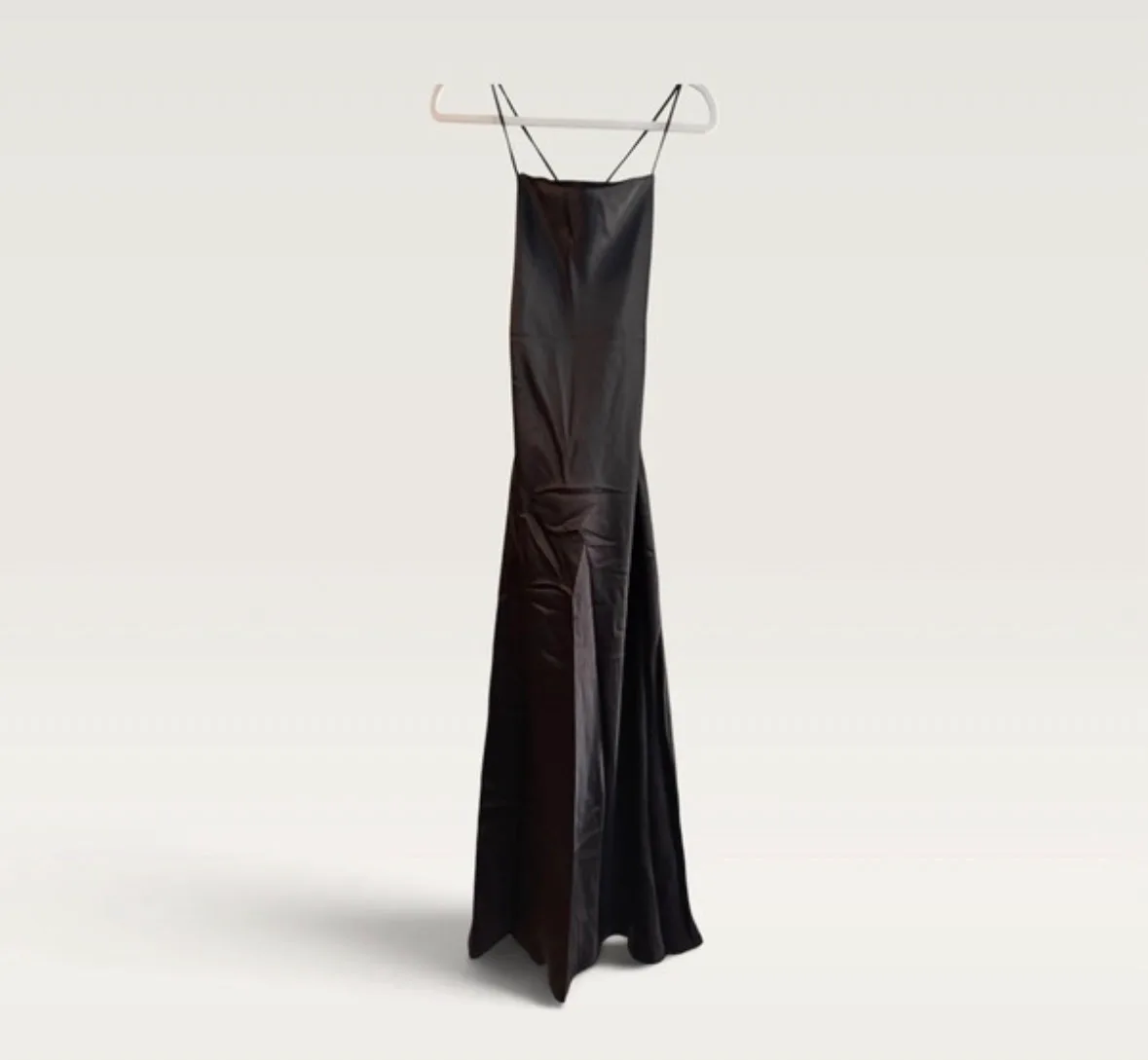 Blossom Black Satin Strappy Maxi Dress Size 8 NWT – photo 2