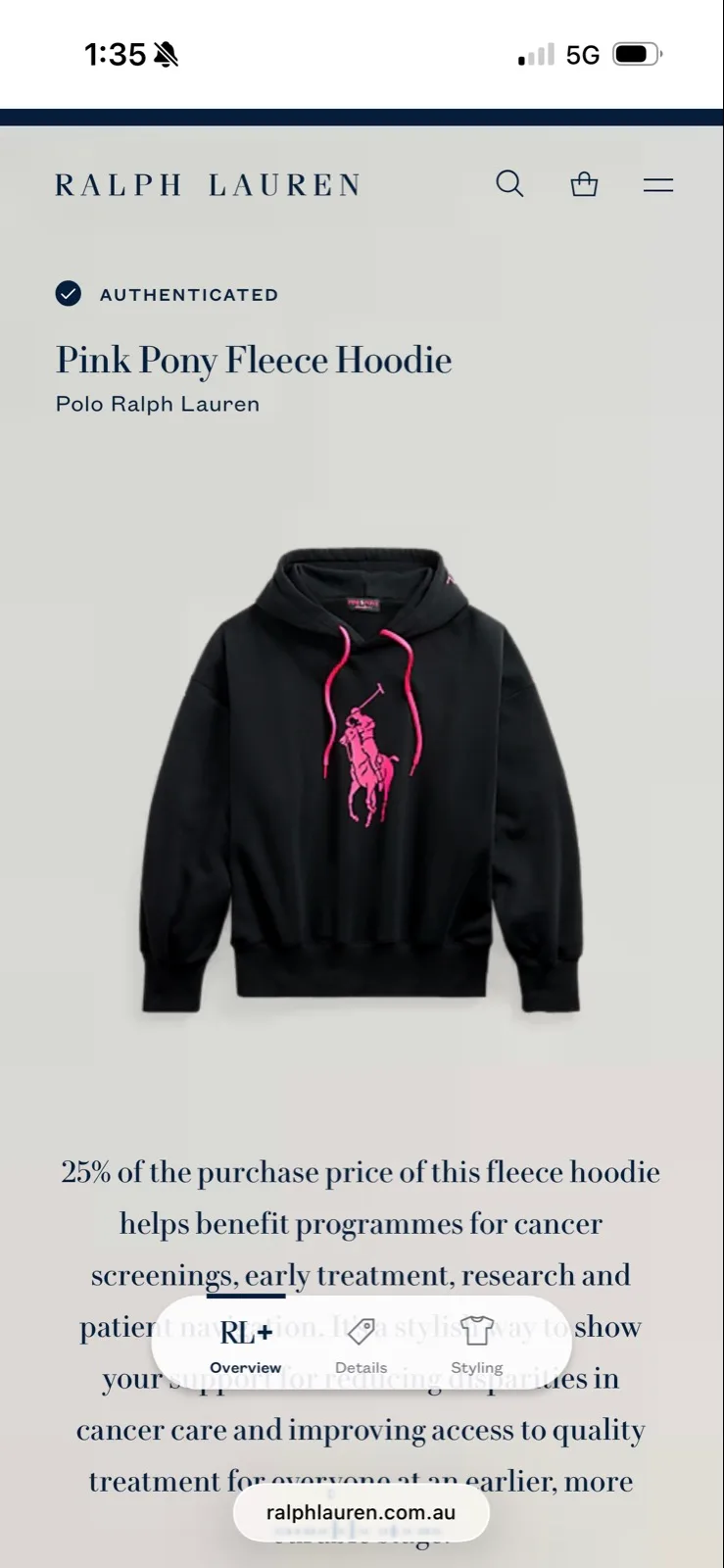 Polo Ralph Lauren Pink Pony Fleece Hoodie Black Pink XXS BNWT RRP $259 – photo 8