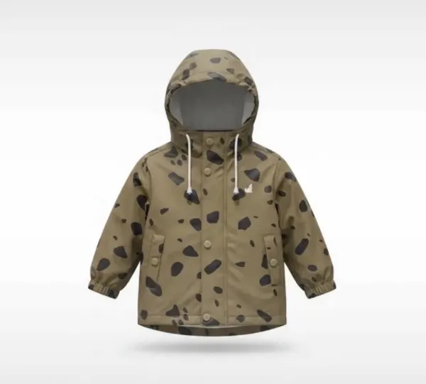 Crywolf Kids Rain Jacket Khaki Spot – Size 1YR – BNWT