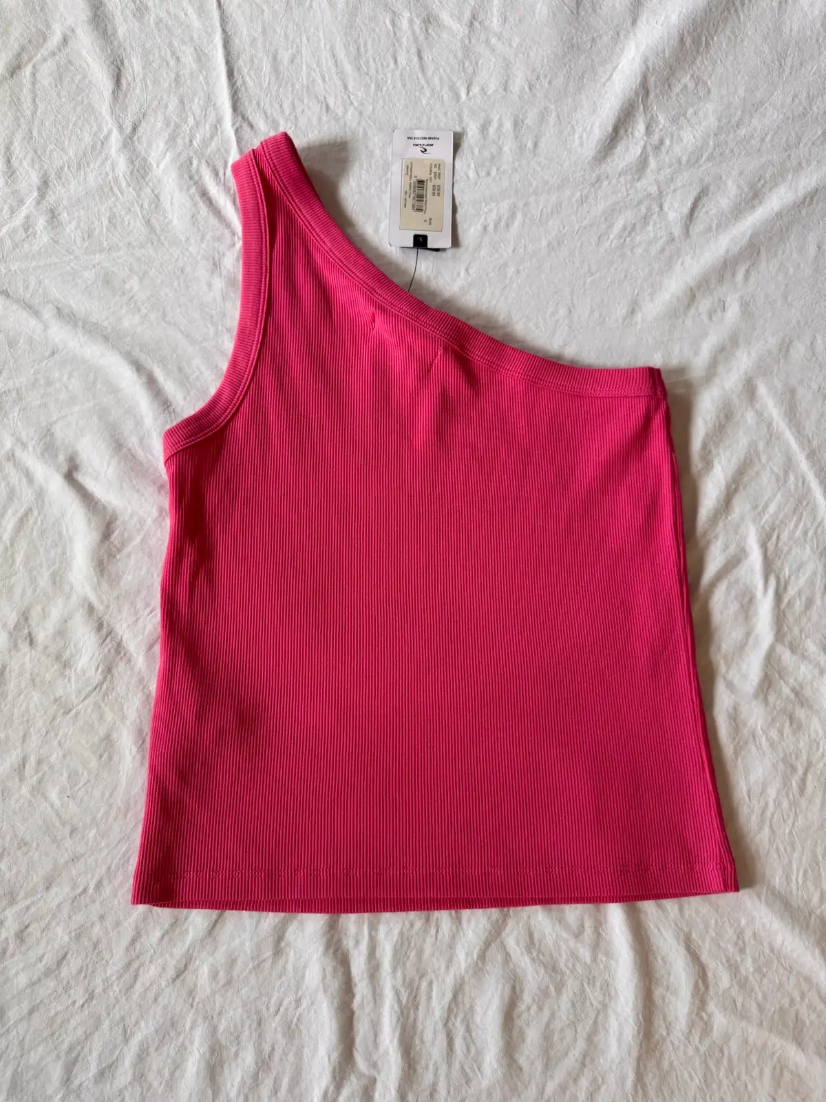 Rip Curl Asymmetric Ribbed One Shoulder Tank Top Hot Pink Size S BNWT – photo 5