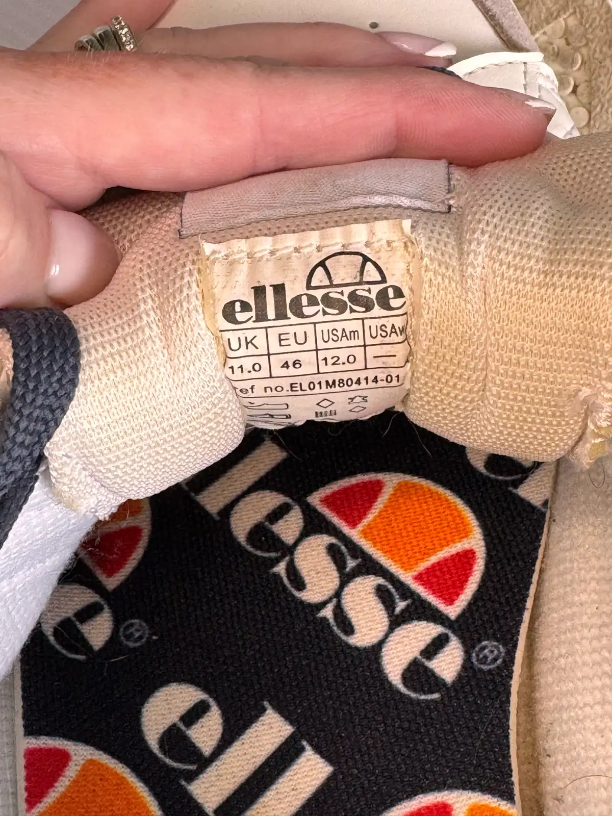 Ellesse Men’s White Navy Sneakers – Size UK 11 / EU 46 – photo 6