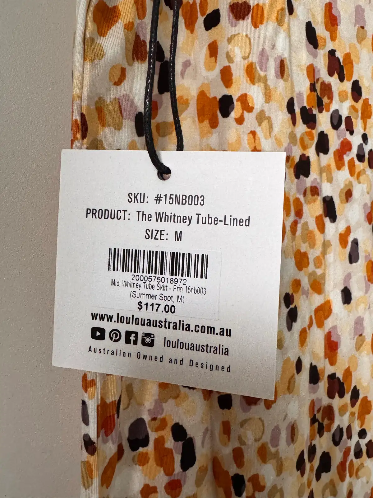 Lou Lou Australia Whitney bamboo midi skirt summer spot size M BNWT – photo 3