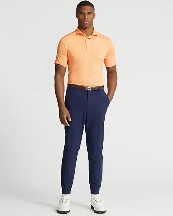 RLX Ralph Lauren Mens XL Orange Striped Golf Polo Shirt Classic Fit BNWT
