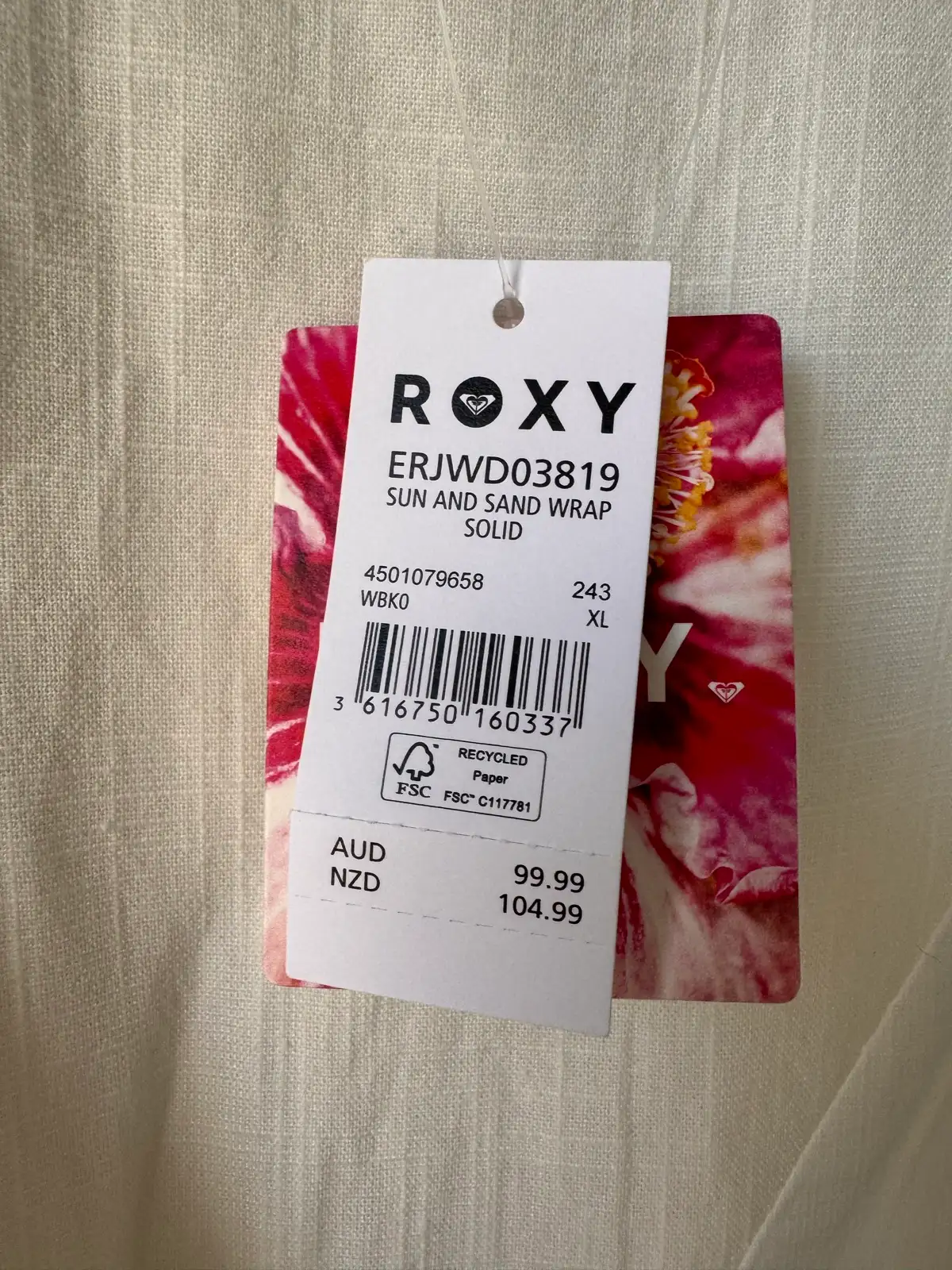 Roxy Sun and Sand white wrap mini dress XL/14 BNWT – photo 5