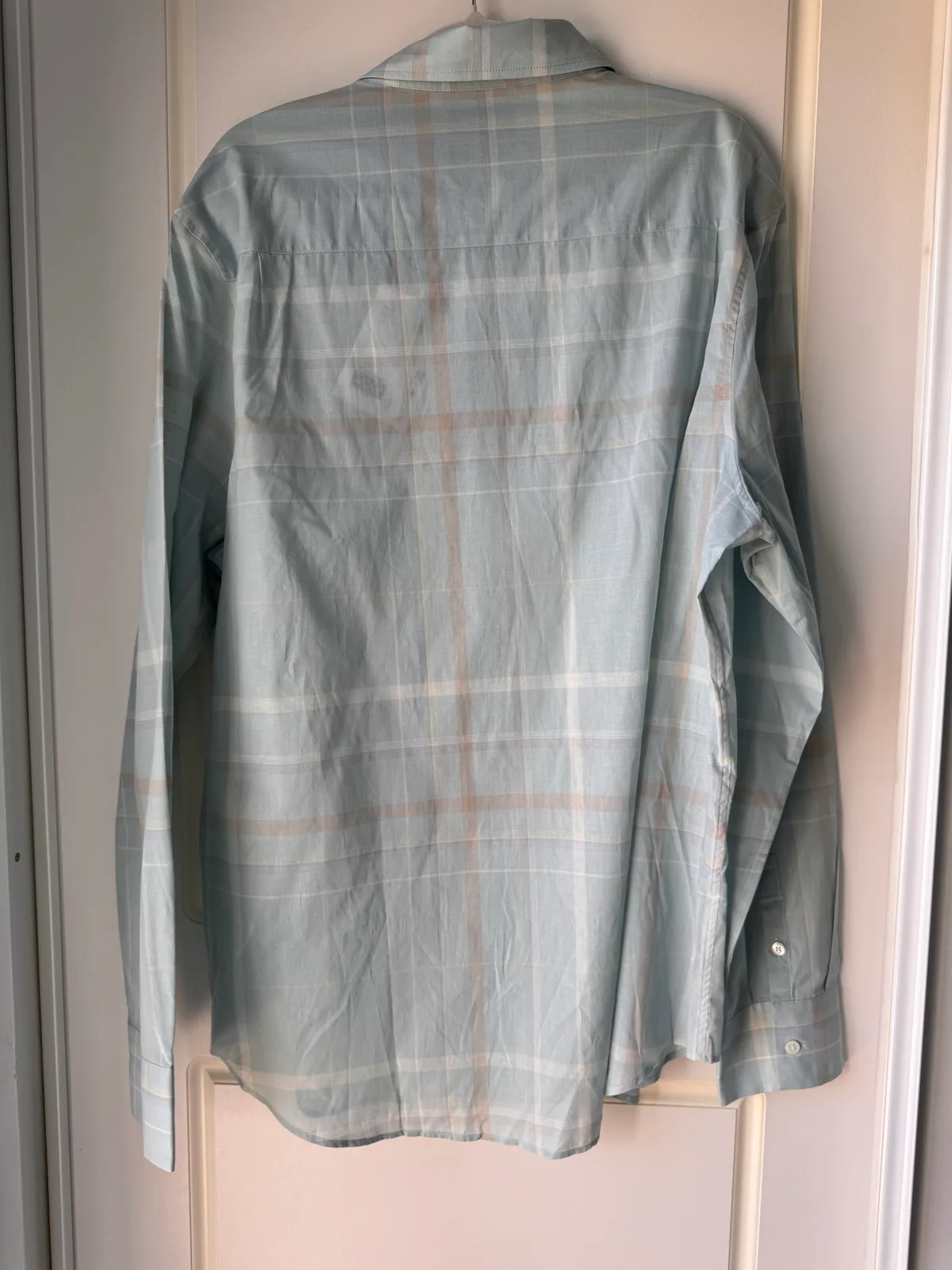 COS Mens Windowpane Checked Shirt Large Relaxed Fit Cotton Blue BNWT – photo 4