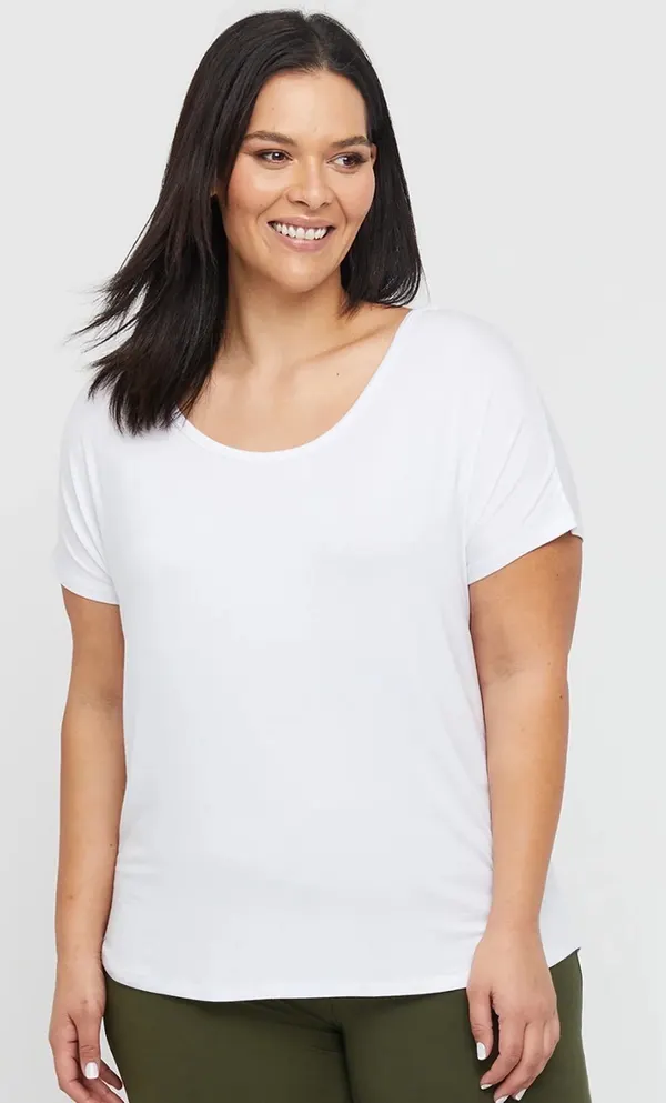 Bamboo Body Eadie Top White XL Relaxed Oversized Bamboo Tee