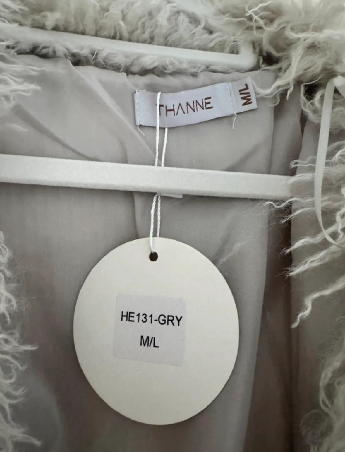 Thanne Grey Shaggy Faux Fur Jacket M/L – NWT – photo 4