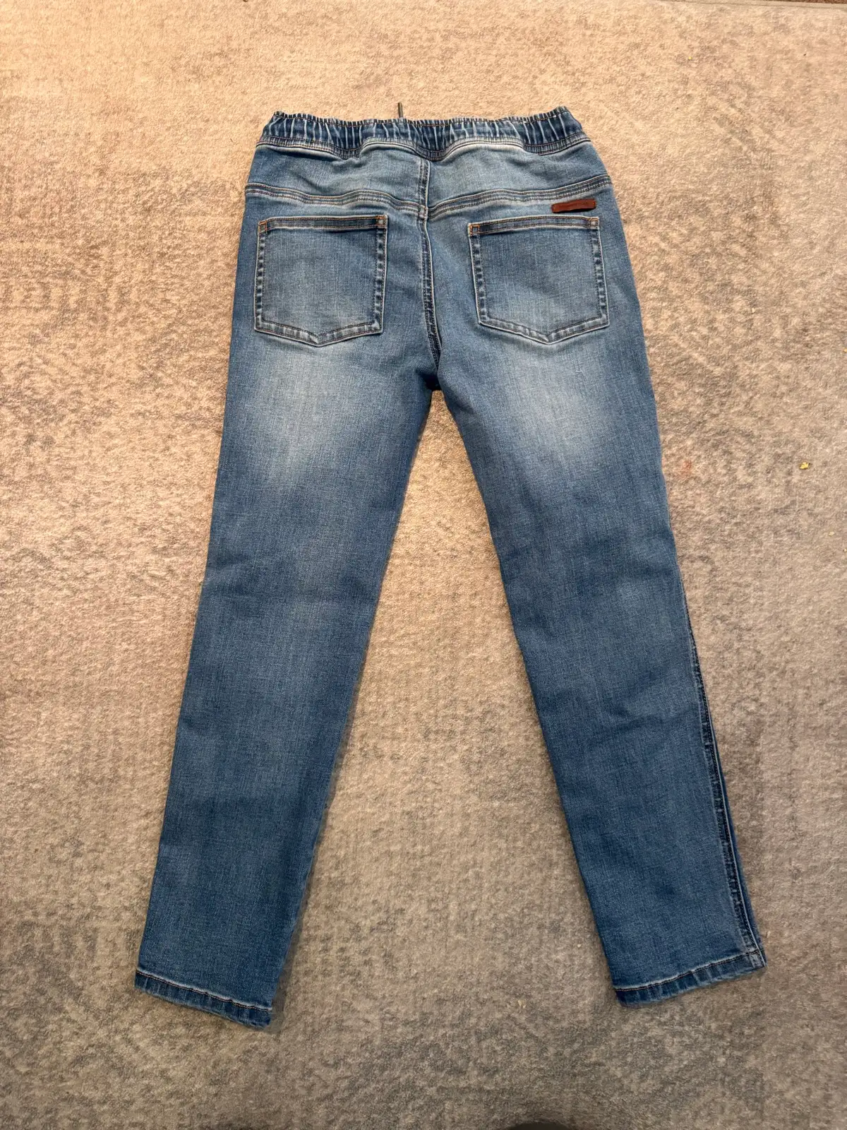 Country Road boys denim jeans size 8 elastic waist drawstring blue – photo 3