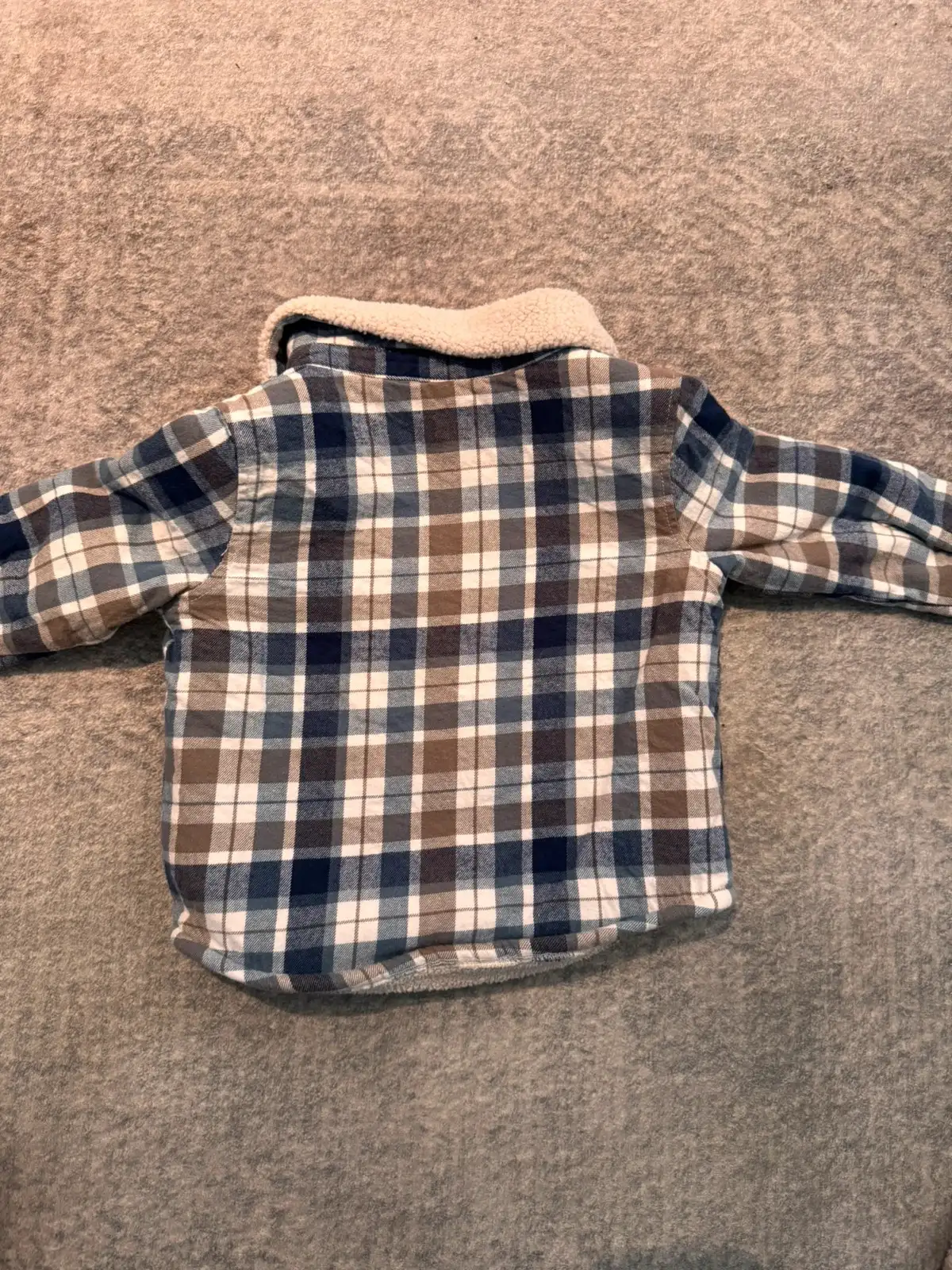 Baby Berry boys check flannel shacket sherpa fleece lined jacket size 1 – photo 4