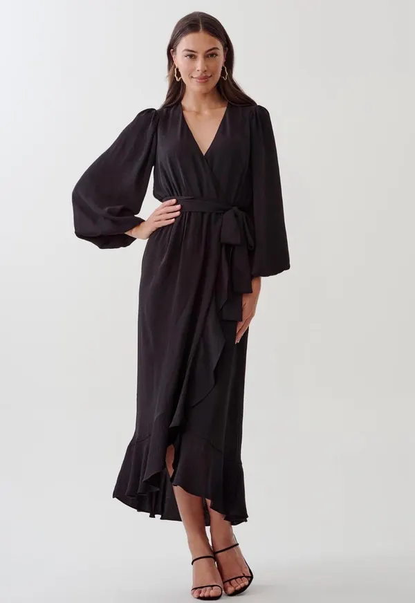 Tussah Darina black wrap midi dress size 8 BNWT