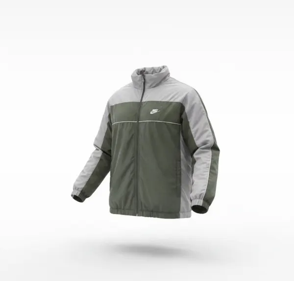 Vintage Y2K Nike Padded Colour Block Jacket – Khaki/Grey – L