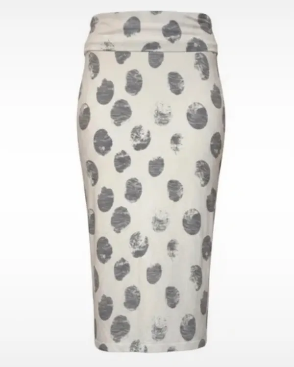 Lou Lou Australia Bamboo Fold Over Maxi Skirt Grey Dot S–M