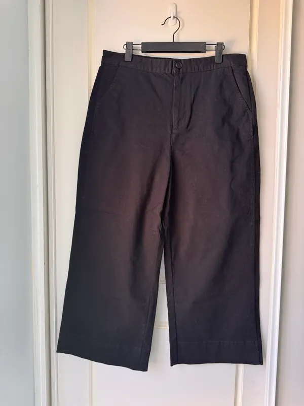 Cools Club High Rise Relax Pants Black Size 12 BNWT Wide Leg