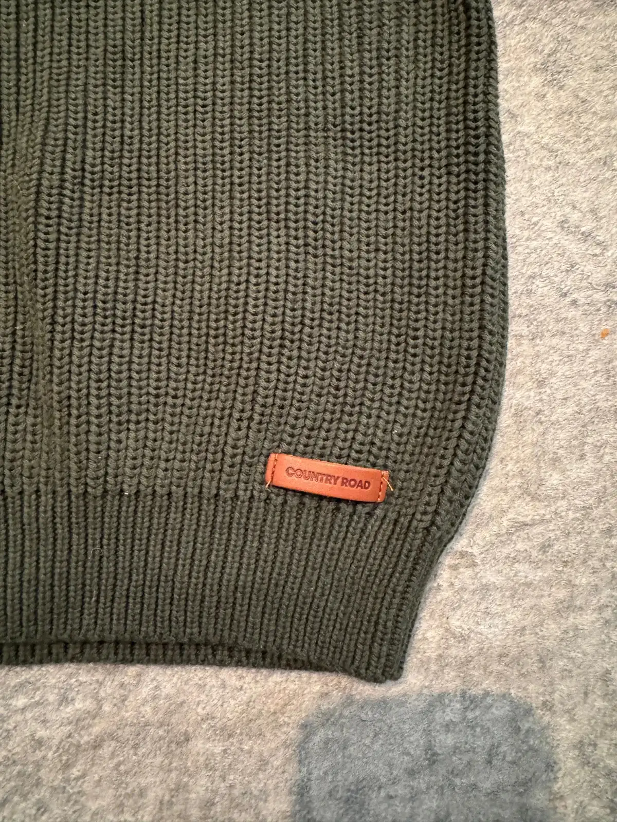 Country Road boys khaki green chunky knit jumper size 2 – photo 2