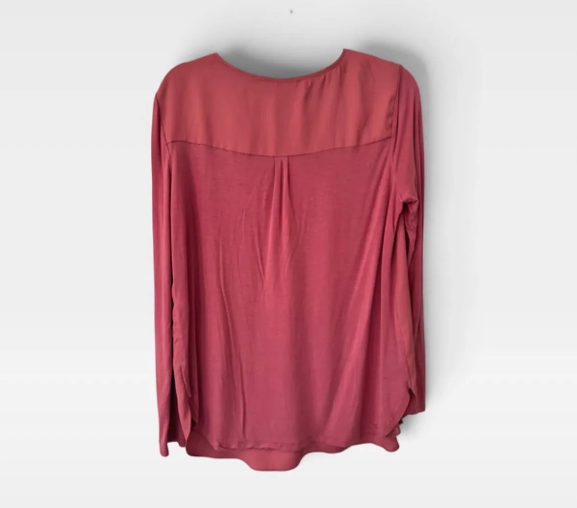 Forever New Women’s Size S Coral Pink Zip Front Long Sleeve Blouse Top – photo 2