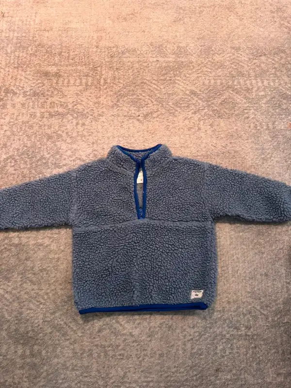 Target kids blue teddy sherpa fleece half zip jumper size 2