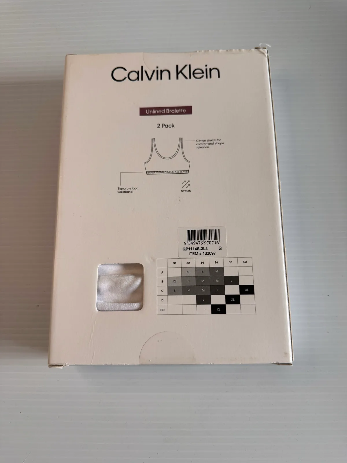 Calvin Klein Women’s Unlined Bralette 2 Pack – Size S – BNIB – photo 2