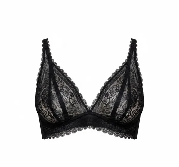 Yours Truly Black Floral Lace Bralette – Size M | BNWT