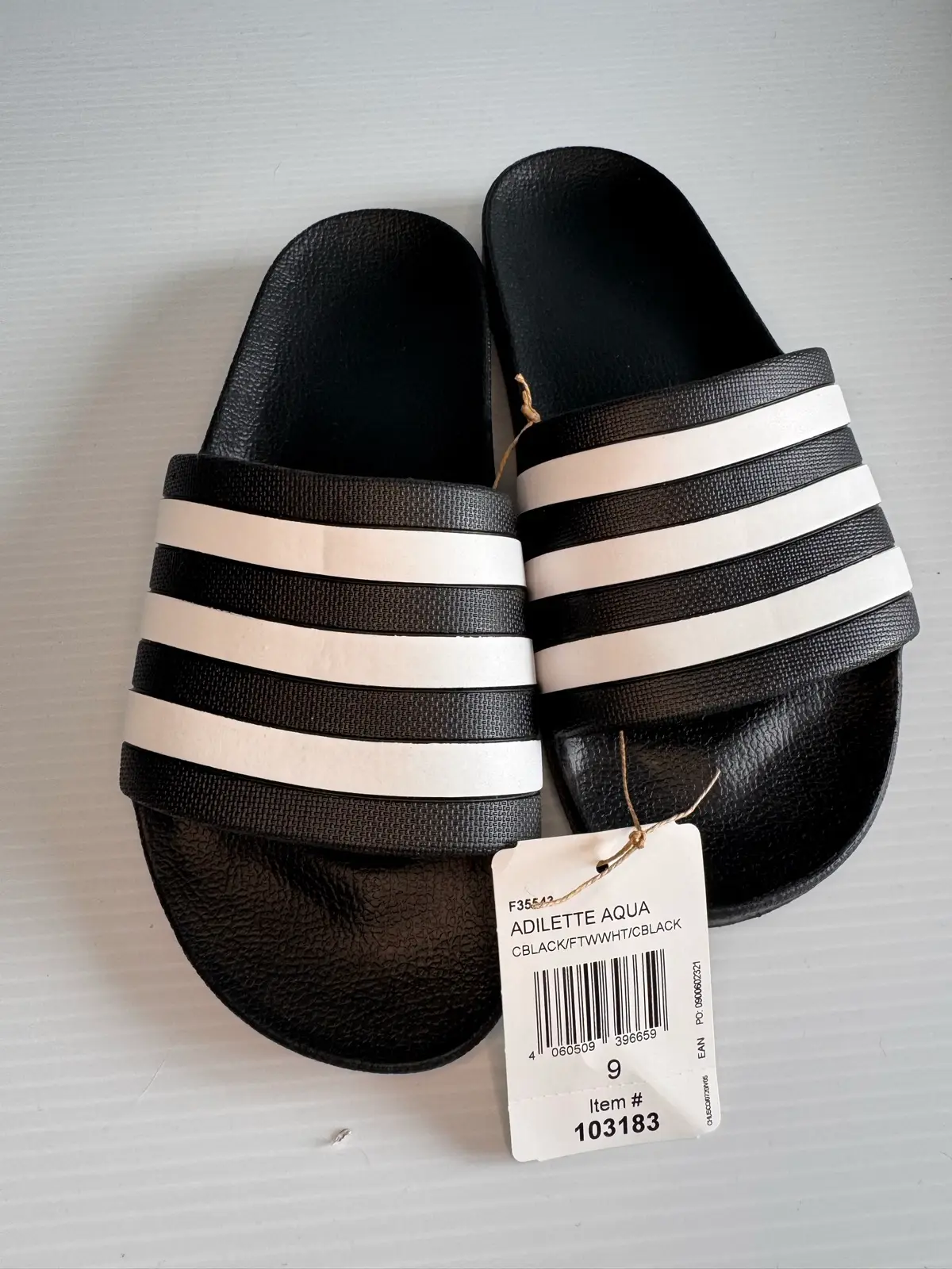 Adidas Adilette Aqua Slides Black White – UK 9 / EU 43 – BNWT – photo 2