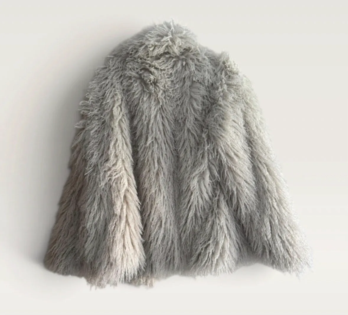 Thanne Grey Shaggy Faux Fur Jacket M/L – NWT – photo 3