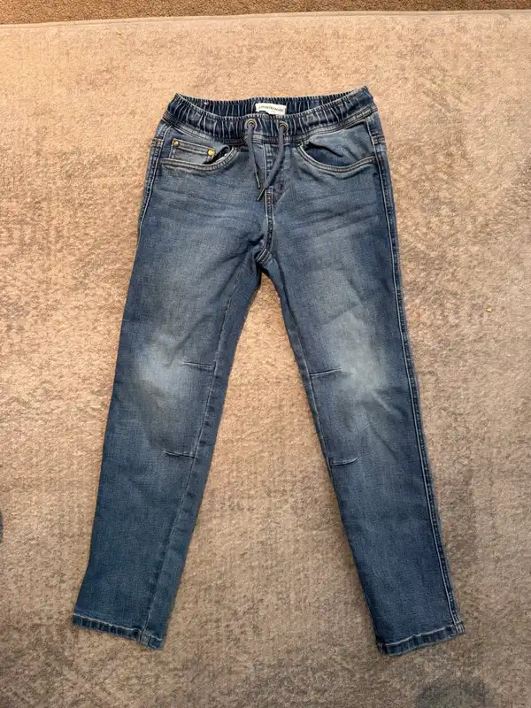 Country Road boys denim jeans size 8 elastic waist drawstring blue