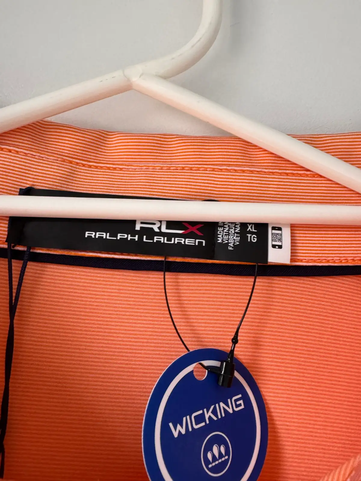 RLX Ralph Lauren Mens XL Orange Striped Golf Polo Shirt Classic Fit BNWT – photo 5