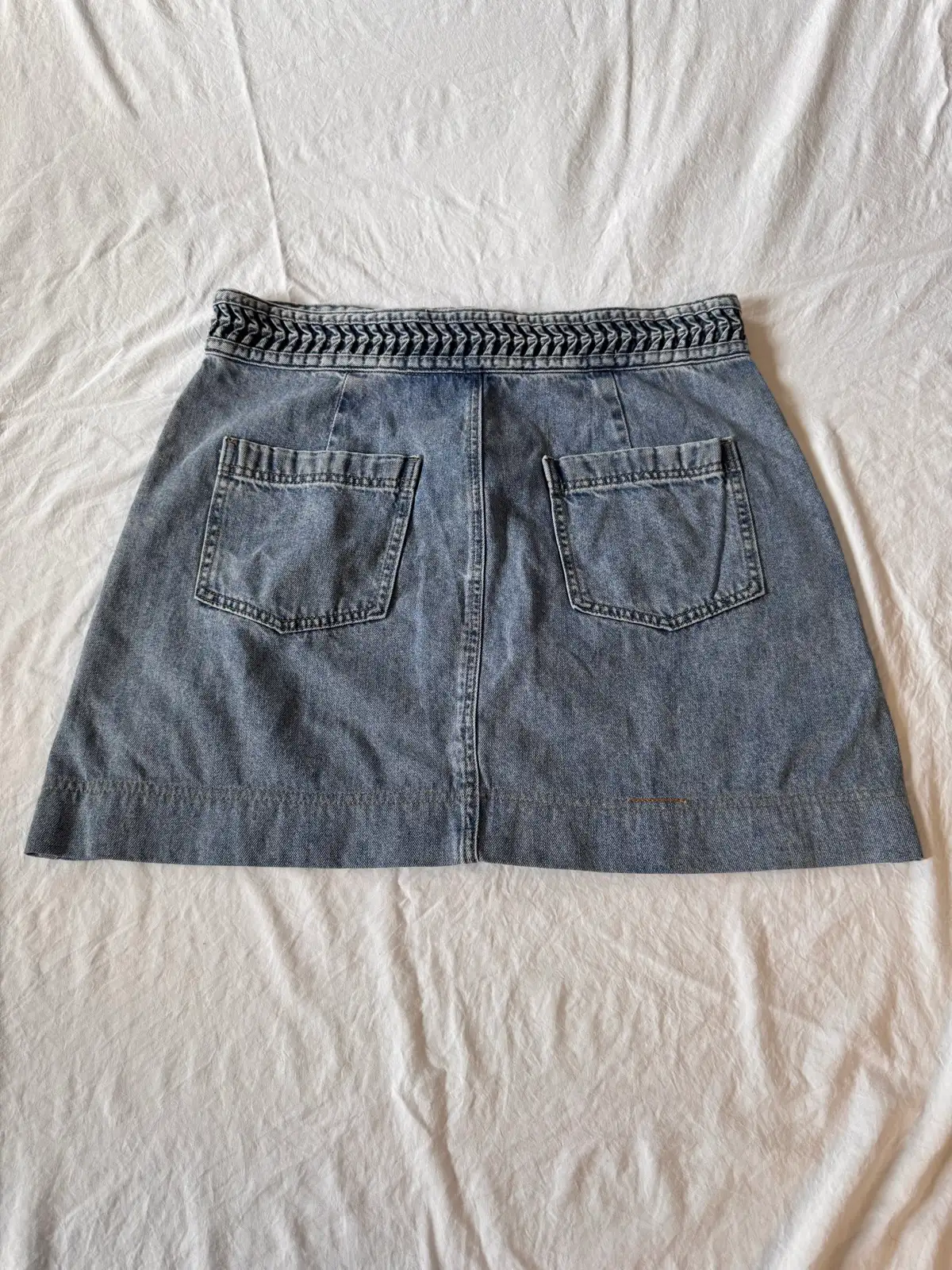 Piper Blue Denim Mini Skirt Size 16 High Waisted A-Line BNWOT – photo 2
