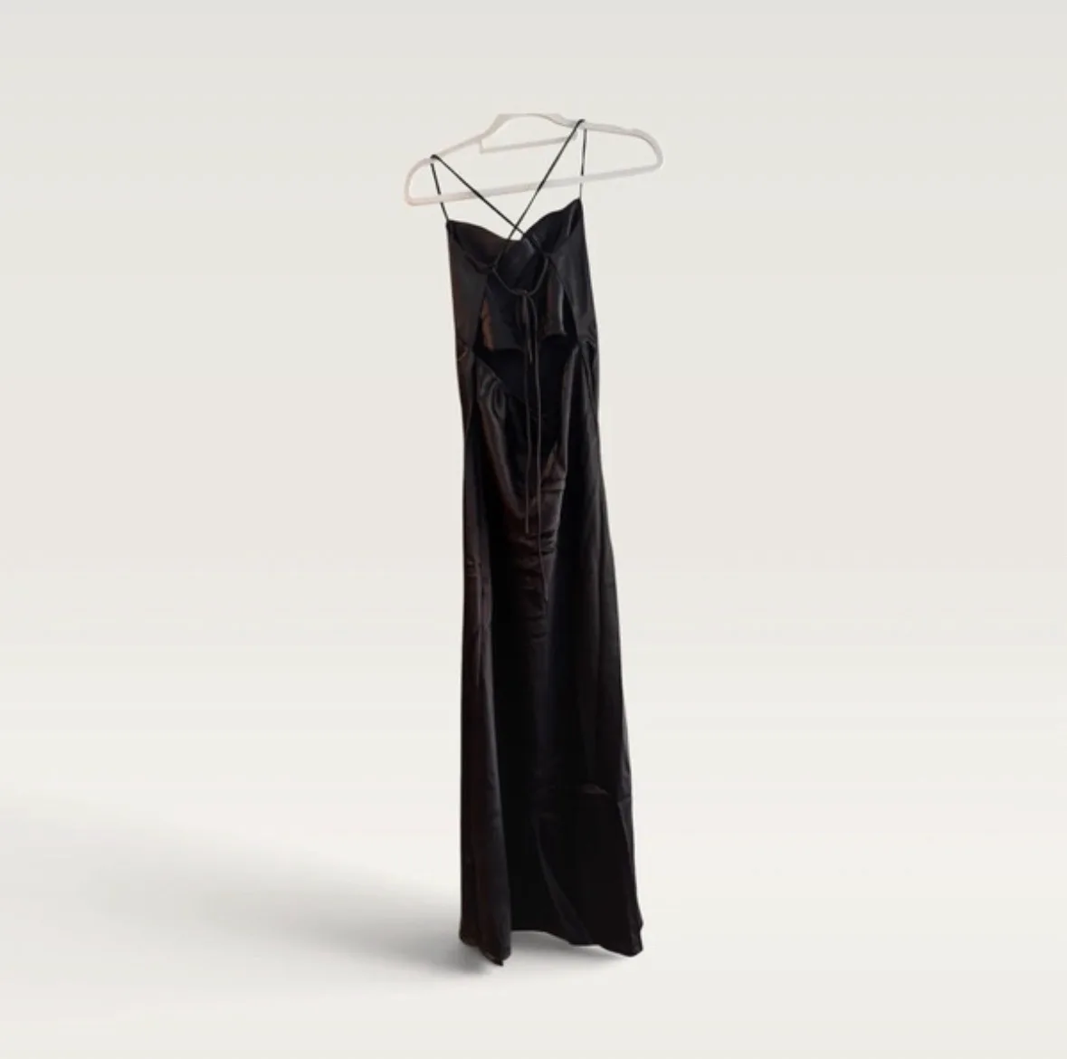 Blossom Black Satin Strappy Maxi Dress Size 8 NWT – photo 3